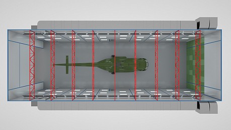 Окрасочно-сушильная камера тупикового типа SPK - 30.10.7 для вертолетов